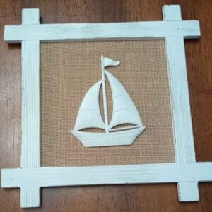 White Sailboat Wall Art